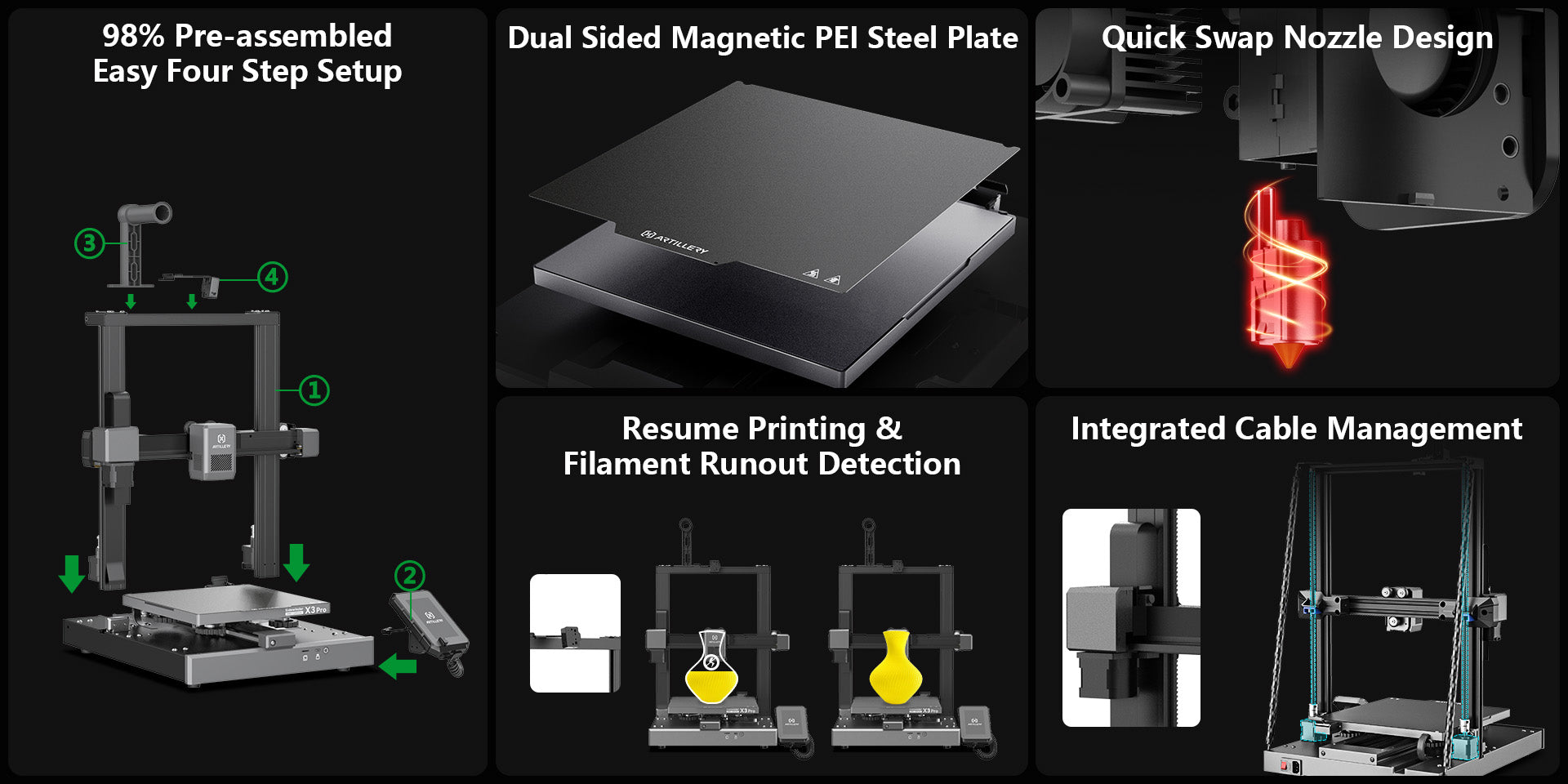 Artillery3D Sidewinder X3 PRO Budget Upgraded 3D Printer Accessories Artillery3D Sidewinder X3 PRO Budget Upgraded 3D Printer Accessories