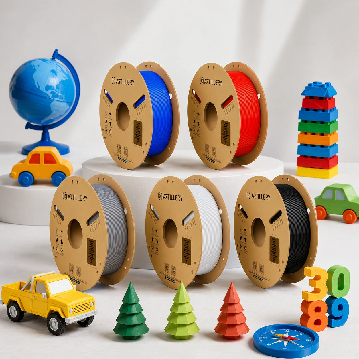 Lot de filaments PLA 5 couleurs