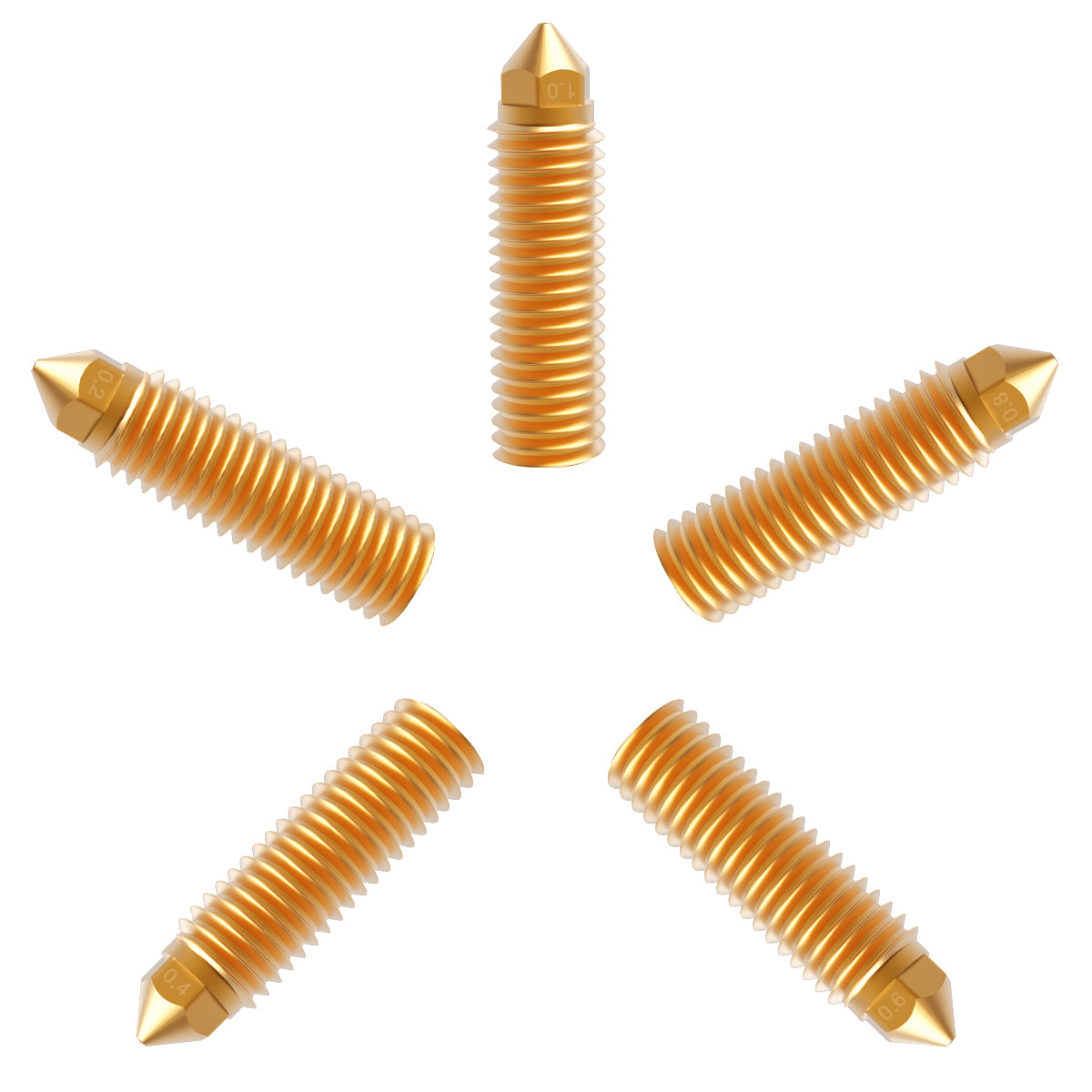 Original 16 PCS Brass Nozzle Kit/0.2+0.4+0.6+0.8+1.0mm For SW-X3/ SW-X4